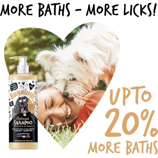 Bugalugs Dog Shampoo 5L Oatmeal & Aloe Vera Moisturizes, Soothes and Cleanses Deep Cleansing, Sulphate and Paraben Free, Ideal for Sensitive Skin and Professional Use Bugalugs Dog Shampoo 5L Oatmeal & Aloe Vera Moisturizes, Soothes and Cleanses Deep Cleansing, Sulphate and Paraben Free, Ideal for Sensitive Skin and Professional Use