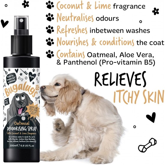 Bugalugs Dog Shampoo 5L Oatmeal & Aloe Vera Moisturizes, Soothes and Cleanses Deep Cleansing, Sulphate and Paraben Free, Ideal for Sensitive Skin and Professional Use Bugalugs Dog Shampoo 5L Oatmeal & Aloe Vera Moisturizes, Soothes and Cleanses Deep Cleansing, Sulphate and Paraben Free, Ideal for Sensitive Skin and Professional Use