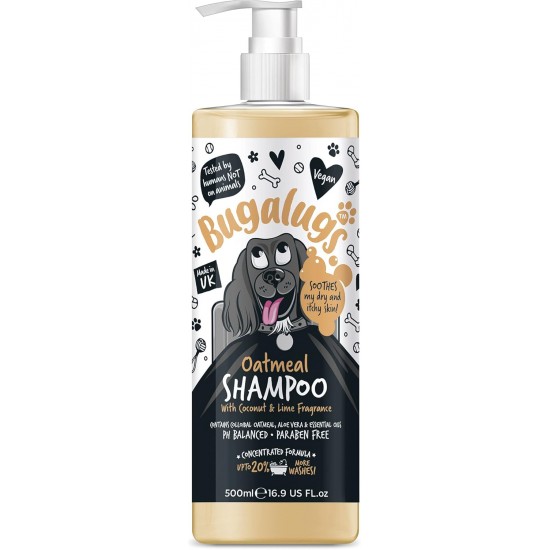 Bugalugs Dog Shampoo 5L Oatmeal & Aloe Vera Moisturizes, Soothes and Cleanses Deep Cleansing, Sulphate and Paraben Free, Ideal for Sensitive Skin and Professional Use Bugalugs Dog Shampoo 5L Oatmeal & Aloe Vera Moisturizes, Soothes and Cleanses Deep Cleansing, Sulphate and Paraben Free, Ideal for Sensitive Skin and Professional Use