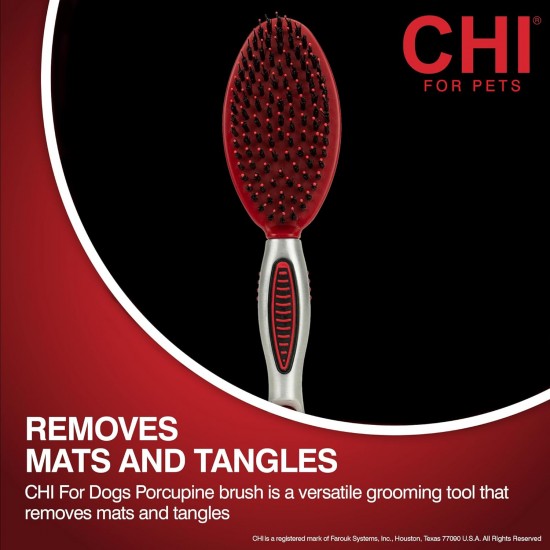 CHI For Dogs Porcupine Brush for Dogs, Best Brush for All Dogs, Grooming Tools for Dogs and Puppies CHI For Dogs Porcupine Brush for Dogs, Best Brush for All Dogs, Grooming Tools for Dogs and Puppies