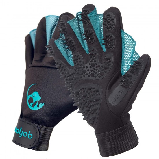 COOLJOB Pet Grooming Gloves, Pet Shampoo Bath Brush, Gentle Glove with Dematting Brush, Deshedding Glove for Cat, Dog, Horse, Rabbit (Size M-L) COOLJOB Pet Grooming Gloves, Pet Shampoo Bath Brush, Gentle Glove with Dematting Brush, Deshedding Glove for Cat, Dog, Horse, Rabbit (Size M-L)