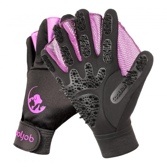 COOLJOB Pet Grooming Gloves, Pet Shampoo Bath Brush, Gentle Glove with Dematting Brush, Deshedding Glove for Cat, Dog, Horse, Rabbit (Size M-L) COOLJOB Pet Grooming Gloves, Pet Shampoo Bath Brush, Gentle Glove with Dematting Brush, Deshedding Glove for Cat, Dog, Horse, Rabbit (Size M-L)