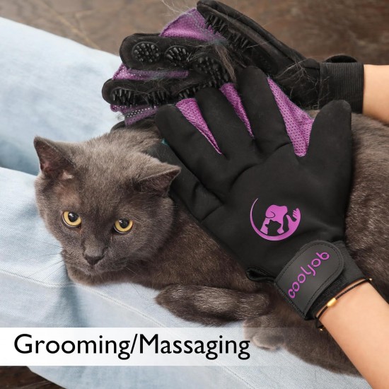 COOLJOB Pet Grooming Gloves, Pet Shampoo Bath Brush, Gentle Glove with Dematting Brush, Deshedding Glove for Cat, Dog, Horse, Rabbit (Size M-L) COOLJOB Pet Grooming Gloves, Pet Shampoo Bath Brush, Gentle Glove with Dematting Brush, Deshedding Glove for Cat, Dog, Horse, Rabbit (Size M-L)