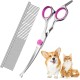 Cinsersr Dog Scissors, Curved Dog Scissors, Thinning Scissors, Dog Grooming Scissors, Dog Scissors, Fur Scissors with a Steel Comb (Pink)