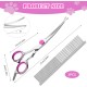 Cinsersr Dog Scissors, Curved Dog Scissors, Thinning Scissors, Dog Grooming Scissors, Dog Scissors, Fur Scissors with a Steel Comb (Pink)