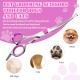 Cinsersr Dog Scissors, Curved Dog Scissors, Thinning Scissors, Dog Grooming Scissors, Dog Scissors, Fur Scissors with a Steel Comb (Pink)