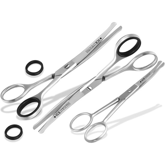 Combi Set Curved Fur Scissors Paw Scissors Dog Hair Scissors 3-Piece 11.5 cm - 14.5 cm 16 cm Made of Rustproof Stainless Steel Combi Set Curved Fur Scissors Paw Scissors Dog Hair Scissors 3-Piece 11.5 cm - 14.5 cm 16 cm Made of Rustproof Stainless Steel
