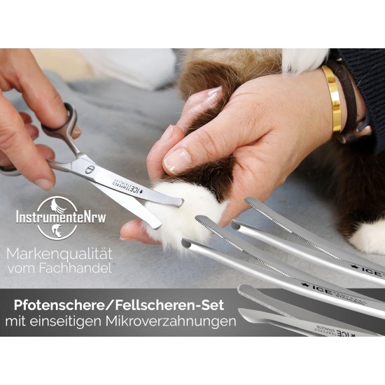 Combi Set Curved Fur Scissors Paw Scissors Dog Hair Scissors 3-Piece 11.5 cm - 14.5 cm 16 cm Made of Rustproof Stainless Steel Combi Set Curved Fur Scissors Paw Scissors Dog Hair Scissors 3-Piece 11.5 cm - 14.5 cm 16 cm Made of Rustproof Stainless Steel