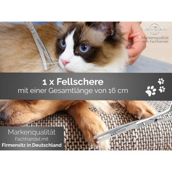 Combi Set Curved Fur Scissors Paw Scissors Dog Hair Scissors 3-Piece 11.5 cm - 14.5 cm 16 cm Made of Rustproof Stainless Steel Combi Set Curved Fur Scissors Paw Scissors Dog Hair Scissors 3-Piece 11.5 cm - 14.5 cm 16 cm Made of Rustproof Stainless Steel