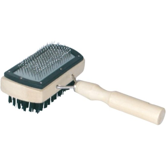 Croci Double Brush with Wooden Handle for Dogs Croci Double Brush with Wooden Handle for Dogs