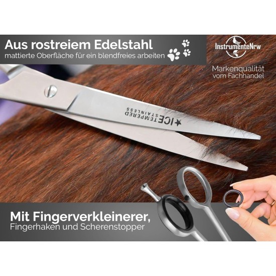 Curved Dog Hair Scissors with Micro Teeth Curved Dog Hair Scissors with Micro Teeth