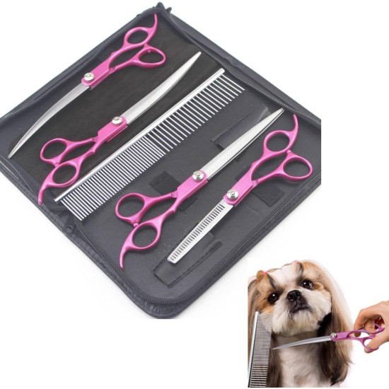 Cyrank Dog Grooming Scissors, Dog Grooming Scissors with Storage Bag for Dog Grooming Cyrank Dog Grooming Scissors, Dog Grooming Scissors with Storage Bag for Dog Grooming