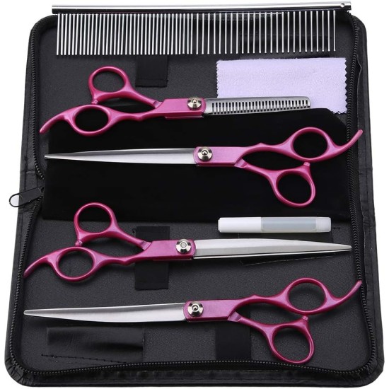 Cyrank Dog Grooming Scissors, Dog Grooming Scissors with Storage Bag for Dog Grooming Cyrank Dog Grooming Scissors, Dog Grooming Scissors with Storage Bag for Dog Grooming