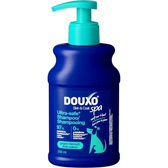 DOUXO Skin & Coat SPA Ultra-Safe Anti-Odour Shampoo for Dogs 250 ml Cleanses Skin and Moisturises Removes Odours, Leaves Pleasantly Scented Coat, Skin-Friendly Formula DOUXO Skin & Coat SPA Ultra-Safe Anti-Odour Shampoo for Dogs 250 ml Cleanses Skin and Moisturises Removes Odours, Leaves Pleasantly Scented Coat, Skin-Friendly Formula