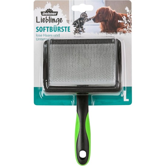 Dehner Dog and Cat Fur Grooming Soft Brush, Approx. 19 x 12 x 5.5 cm, Plastic, Black Dehner Dog and Cat Fur Grooming Soft Brush, Approx. 19 x 12 x 5.5 cm, Plastic, Black