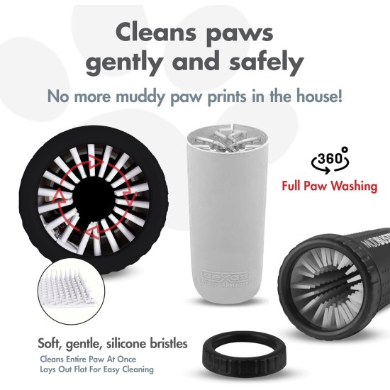 Dexas MudBuster PW72025-22WP Portable Dog Paw Cleaner, Large, Matte Black Dexas MudBuster PW72025-22WP Portable Dog Paw Cleaner, Large, Matte Black
