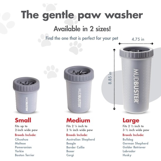 Dexas MudBuster PW72025-22WP Portable Dog Paw Cleaner, Large, Matte Black Dexas MudBuster PW72025-22WP Portable Dog Paw Cleaner, Large, Matte Black