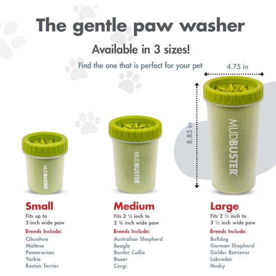 Dexas MudBuster PW72025-22WP Portable Dog Paw Cleaner, Large, Matte Black Dexas MudBuster PW72025-22WP Portable Dog Paw Cleaner, Large, Matte Black