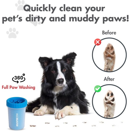 Dexas MudBuster PW72025-22WP Portable Dog Paw Cleaner, Large, Matte Black Dexas MudBuster PW72025-22WP Portable Dog Paw Cleaner, Large, Matte Black