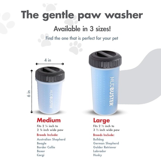 Dexas MudBuster PW72025-22WP Portable Dog Paw Cleaner, Large, Matte Black Dexas MudBuster PW72025-22WP Portable Dog Paw Cleaner, Large, Matte Black