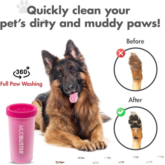 Dexas MudBuster PW72025-22WP Portable Dog Paw Cleaner, Large, Matte Black Dexas MudBuster PW72025-22WP Portable Dog Paw Cleaner, Large, Matte Black