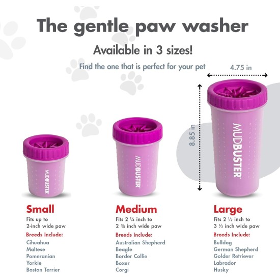 Dexas MudBuster PW72025-22WP Portable Dog Paw Cleaner, Large, Matte Black Dexas MudBuster PW72025-22WP Portable Dog Paw Cleaner, Large, Matte Black