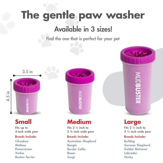 Dexas MudBuster PW72025-22WP Portable Dog Paw Cleaner, Large, Matte Black Dexas MudBuster PW72025-22WP Portable Dog Paw Cleaner, Large, Matte Black