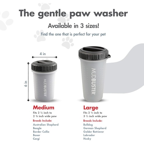 Dexas MudBuster PW72025-22WP Portable Dog Paw Cleaner, Large, Matte Black Dexas MudBuster PW72025-22WP Portable Dog Paw Cleaner, Large, Matte Black
