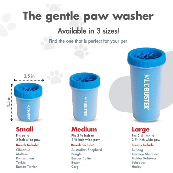 Dexas MudBuster PW72025-22WP Portable Dog Paw Cleaner, Large, Matte Black Dexas MudBuster PW72025-22WP Portable Dog Paw Cleaner, Large, Matte Black
