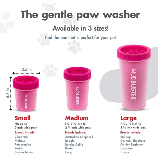 Dexas MudBuster PW72025-22WP Portable Dog Paw Cleaner, Large, Matte Black Dexas MudBuster PW72025-22WP Portable Dog Paw Cleaner, Large, Matte Black