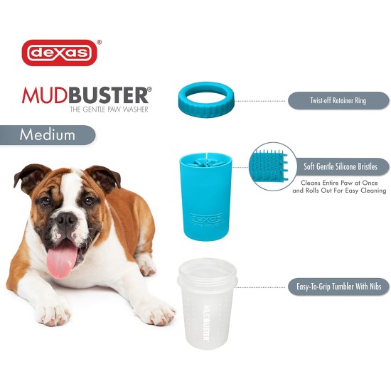 Dexas MudBuster PW72025-22WP Portable Dog Paw Cleaner, Large, Matte Black Dexas MudBuster PW72025-22WP Portable Dog Paw Cleaner, Large, Matte Black