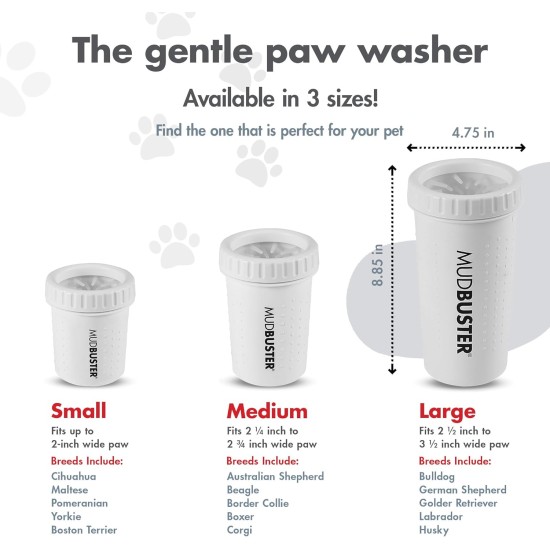 Dexas MudBuster PW72025-22WP Portable Dog Paw Cleaner, Large, Matte Black Dexas MudBuster PW72025-22WP Portable Dog Paw Cleaner, Large, Matte Black