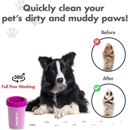 Dexas MudBuster PW72025-22WP Portable Dog Paw Cleaner, Large, Matte Black Dexas MudBuster PW72025-22WP Portable Dog Paw Cleaner, Large, Matte Black