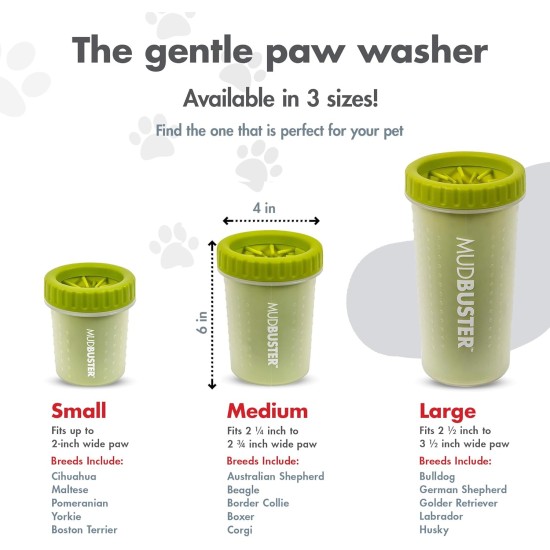 Dexas MudBuster PW72025-22WP Portable Dog Paw Cleaner, Large, Matte Black Dexas MudBuster PW72025-22WP Portable Dog Paw Cleaner, Large, Matte Black