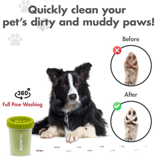 Dexas MudBuster PW72025-22WP Portable Dog Paw Cleaner, Large, Matte Black Dexas MudBuster PW72025-22WP Portable Dog Paw Cleaner, Large, Matte Black