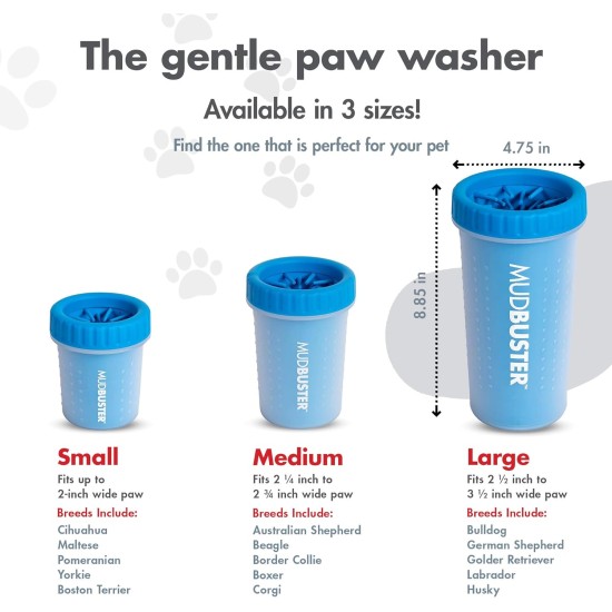 Dexas MudBuster PW72025-22WP Portable Dog Paw Cleaner, Large, Matte Black Dexas MudBuster PW72025-22WP Portable Dog Paw Cleaner, Large, Matte Black