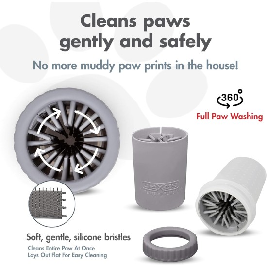 Dexas MudBuster PW72025-22WP Portable Dog Paw Cleaner, Large, Matte Black Dexas MudBuster PW72025-22WP Portable Dog Paw Cleaner, Large, Matte Black