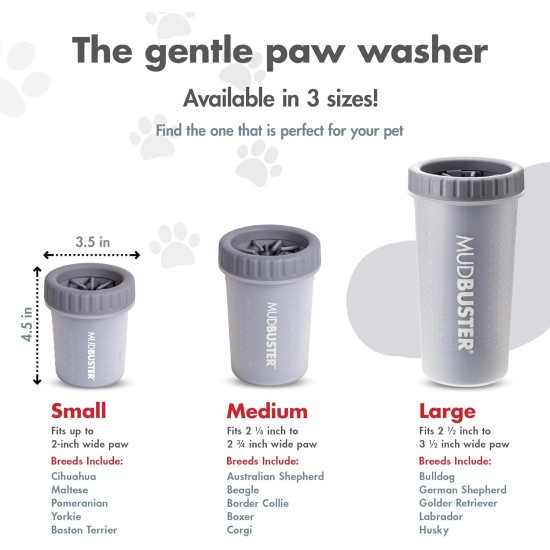 Dexas MudBuster PW72025-22WP Portable Dog Paw Cleaner, Large, Matte Black Dexas MudBuster PW72025-22WP Portable Dog Paw Cleaner, Large, Matte Black