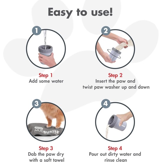 Dexas MudBuster PW72025-22WP Portable Dog Paw Cleaner, Large, Matte Black Dexas MudBuster PW72025-22WP Portable Dog Paw Cleaner, Large, Matte Black