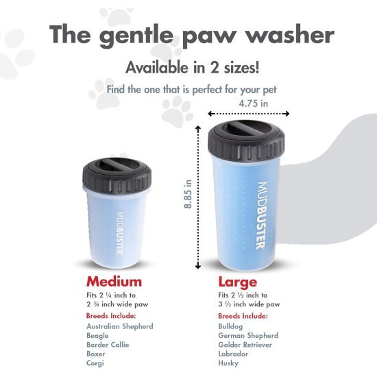 Dexas MudBuster PW72025-22WP Portable Dog Paw Cleaner, Large, Matte Black Dexas MudBuster PW72025-22WP Portable Dog Paw Cleaner, Large, Matte Black