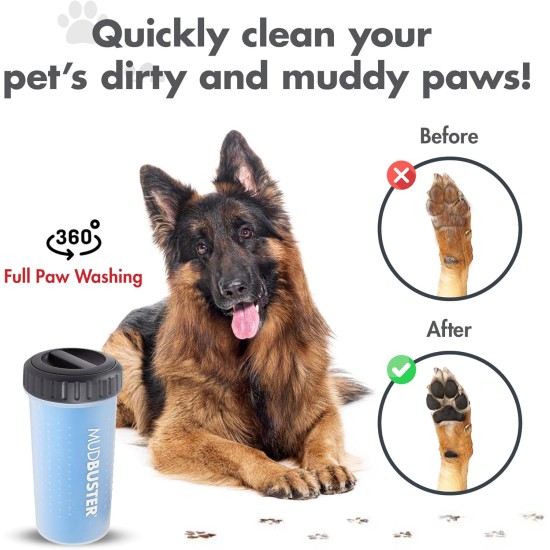 Dexas MudBuster PW72025-22WP Portable Dog Paw Cleaner, Large, Matte Black Dexas MudBuster PW72025-22WP Portable Dog Paw Cleaner, Large, Matte Black