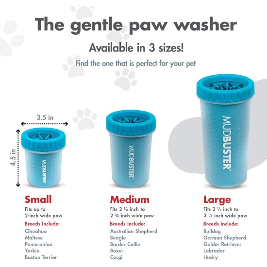 Dexas MudBuster PW72025-22WP Portable Dog Paw Cleaner, Large, Matte Black Dexas MudBuster PW72025-22WP Portable Dog Paw Cleaner, Large, Matte Black