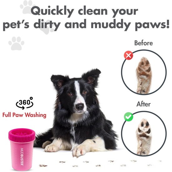 Dexas MudBuster PW72025-22WP Portable Dog Paw Cleaner, Large, Matte Black Dexas MudBuster PW72025-22WP Portable Dog Paw Cleaner, Large, Matte Black