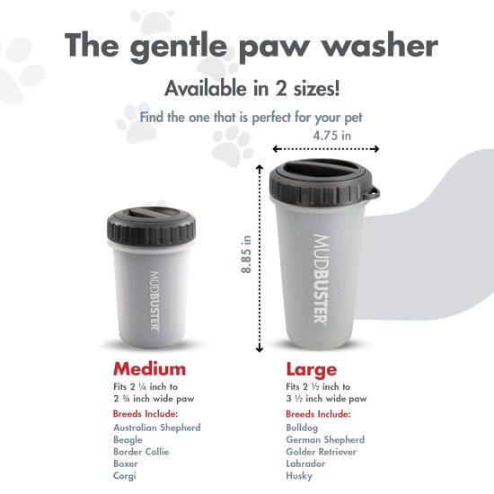 Dexas MudBuster PW72025-22WP Portable Dog Paw Cleaner, Large, Matte Black Dexas MudBuster PW72025-22WP Portable Dog Paw Cleaner, Large, Matte Black