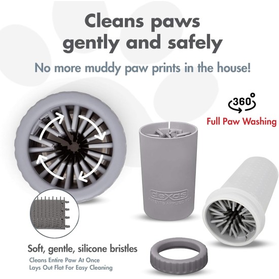 Dexas MudBuster PW72025-22WP Portable Dog Paw Cleaner, Large, Matte Black Dexas MudBuster PW72025-22WP Portable Dog Paw Cleaner, Large, Matte Black
