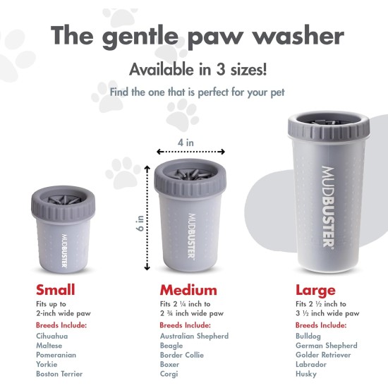 Dexas MudBuster PW72025-22WP Portable Dog Paw Cleaner, Large, Matte Black Dexas MudBuster PW72025-22WP Portable Dog Paw Cleaner, Large, Matte Black