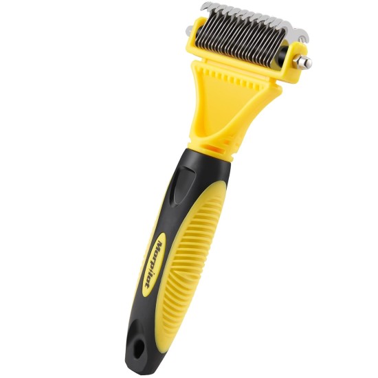Dog Brush Cat Brush, 12 + 23 Pet Stainless Steel Comb, Double-Sided DeShedding Tool for Dogs to Remove Unwanted Hair, Untangling Knots Dog Brush Cat Brush, 12 + 23 Pet Stainless Steel Comb, Double-Sided DeShedding Tool for Dogs to Remove Unwanted Hair, Untangling Knots