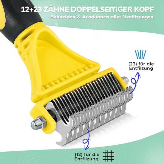 Dog Brush Cat Brush, 12 + 23 Pet Stainless Steel Comb, Double-Sided DeShedding Tool for Dogs to Remove Unwanted Hair, Untangling Knots Dog Brush Cat Brush, 12 + 23 Pet Stainless Steel Comb, Double-Sided DeShedding Tool for Dogs to Remove Unwanted Hair, Untangling Knots