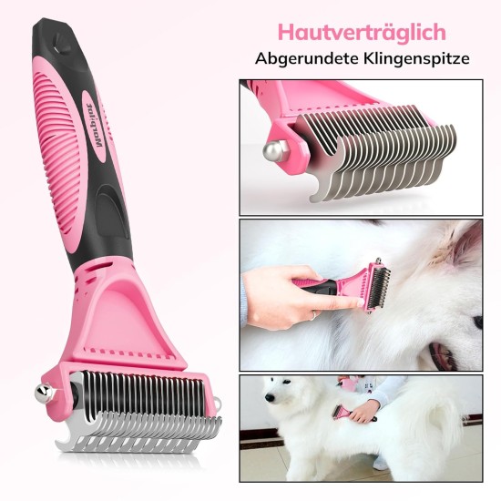 Dog Brush Cat Brush, 12 + 23 Pet Stainless Steel Comb, Double-Sided DeShedding Tool for Dogs to Remove Unwanted Hair, Untangling Knots Dog Brush Cat Brush, 12 + 23 Pet Stainless Steel Comb, Double-Sided DeShedding Tool for Dogs to Remove Unwanted Hair, Untangling Knots