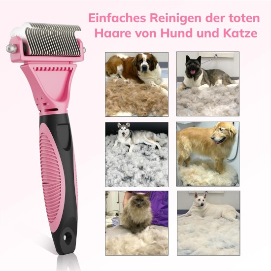 Dog Brush Cat Brush, 12 + 23 Pet Stainless Steel Comb, Double-Sided DeShedding Tool for Dogs to Remove Unwanted Hair, Untangling Knots Dog Brush Cat Brush, 12 + 23 Pet Stainless Steel Comb, Double-Sided DeShedding Tool for Dogs to Remove Unwanted Hair, Untangling Knots
